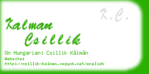 kalman csillik business card